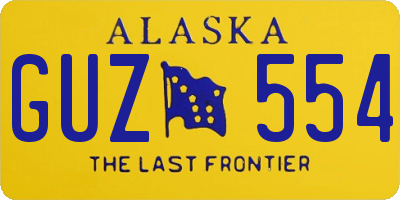 AK license plate GUZ554