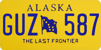AK license plate GUZ587