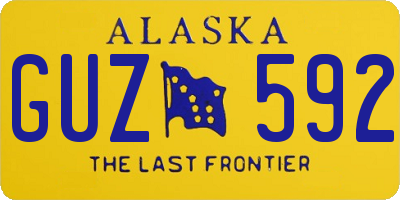 AK license plate GUZ592