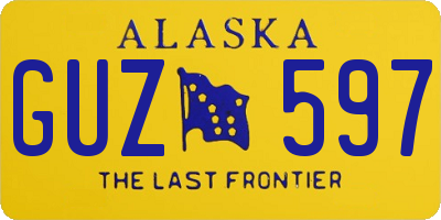 AK license plate GUZ597