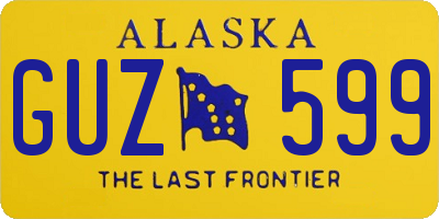 AK license plate GUZ599