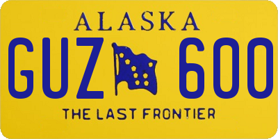 AK license plate GUZ600