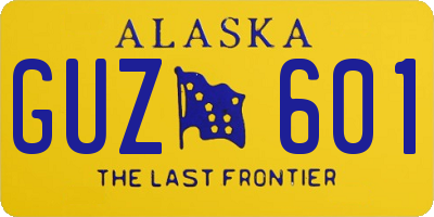 AK license plate GUZ601