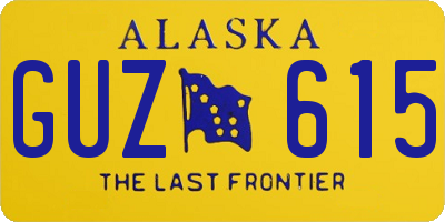 AK license plate GUZ615