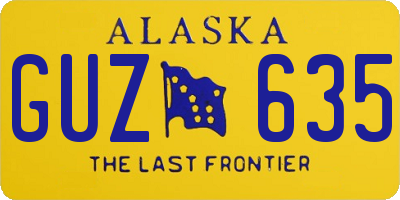AK license plate GUZ635