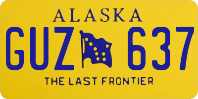 AK license plate GUZ637