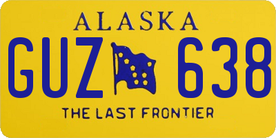 AK license plate GUZ638