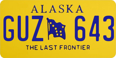 AK license plate GUZ643