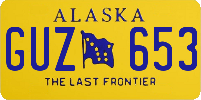 AK license plate GUZ653