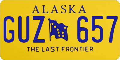 AK license plate GUZ657