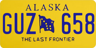 AK license plate GUZ658