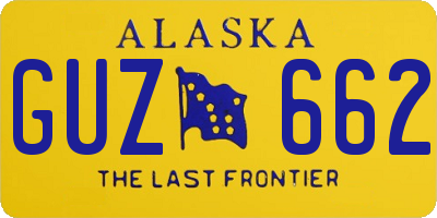 AK license plate GUZ662