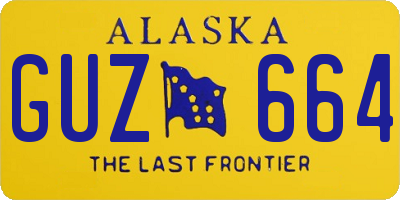 AK license plate GUZ664