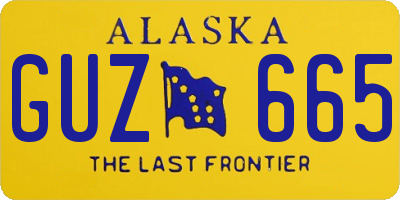 AK license plate GUZ665