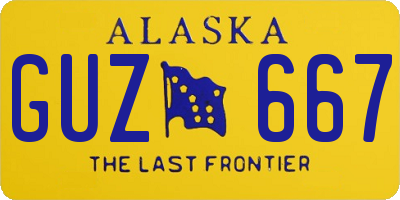 AK license plate GUZ667