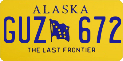 AK license plate GUZ672