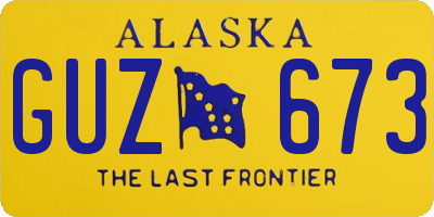 AK license plate GUZ673