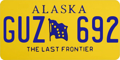 AK license plate GUZ692