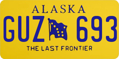 AK license plate GUZ693