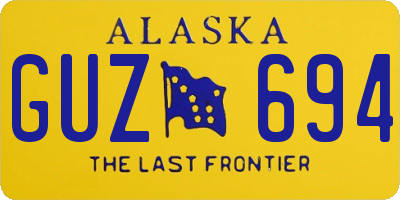 AK license plate GUZ694