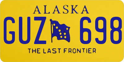 AK license plate GUZ698