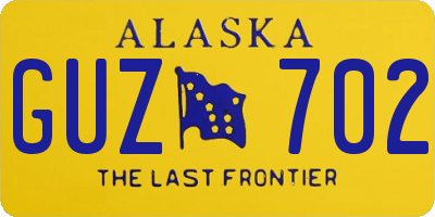 AK license plate GUZ702
