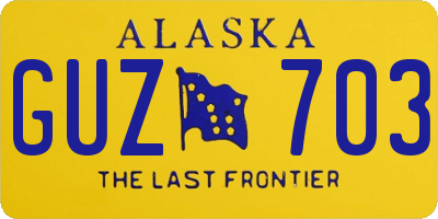 AK license plate GUZ703