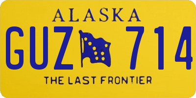 AK license plate GUZ714