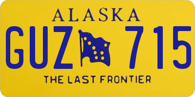 AK license plate GUZ715