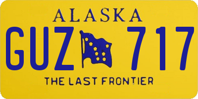 AK license plate GUZ717