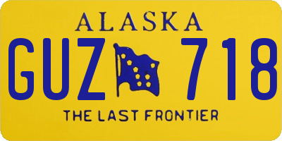 AK license plate GUZ718