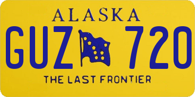 AK license plate GUZ720