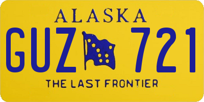 AK license plate GUZ721