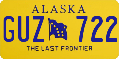AK license plate GUZ722