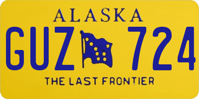 AK license plate GUZ724