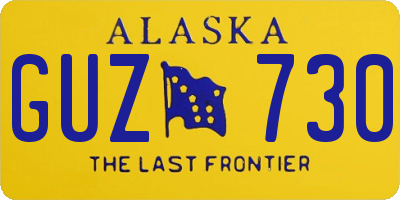 AK license plate GUZ730