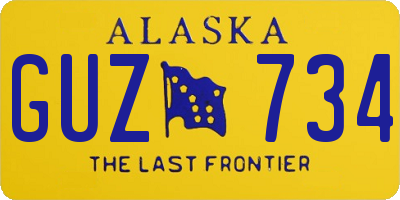 AK license plate GUZ734