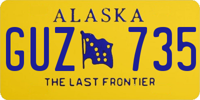 AK license plate GUZ735