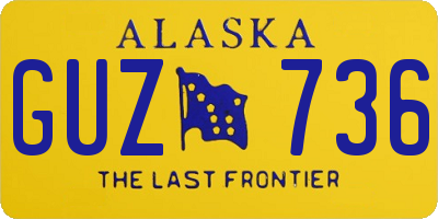 AK license plate GUZ736