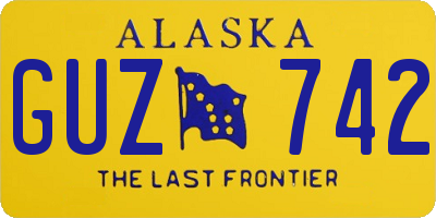 AK license plate GUZ742