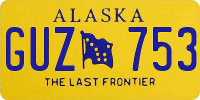 AK license plate GUZ753