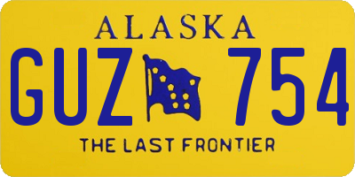 AK license plate GUZ754