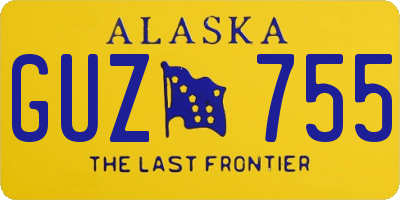 AK license plate GUZ755
