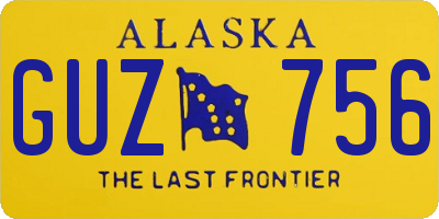 AK license plate GUZ756