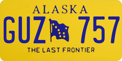 AK license plate GUZ757