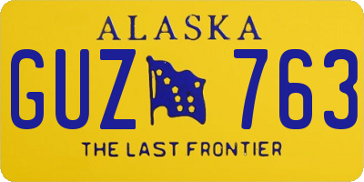 AK license plate GUZ763