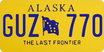 AK license plate GUZ770