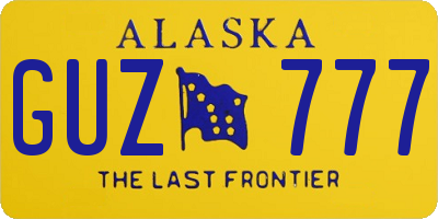 AK license plate GUZ777