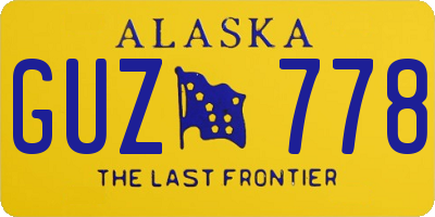 AK license plate GUZ778