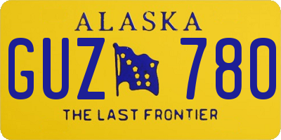 AK license plate GUZ780
